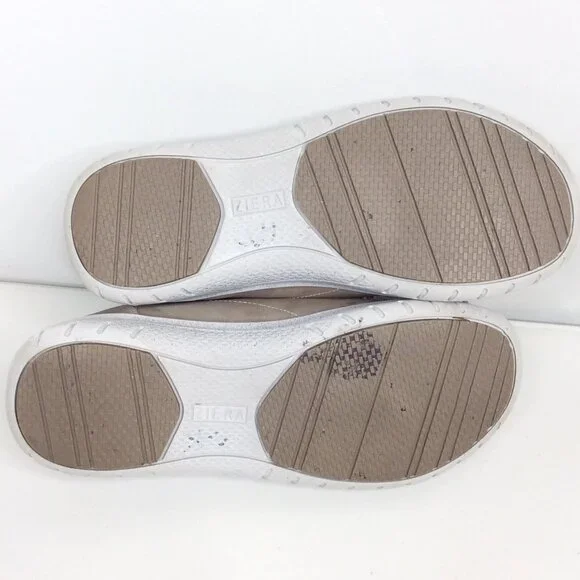 Ziera Solar Taupe Leather Comfort Sneaker Shoes Size 40 / 9.5 Zip Super Comfort - Picture 9 of 9